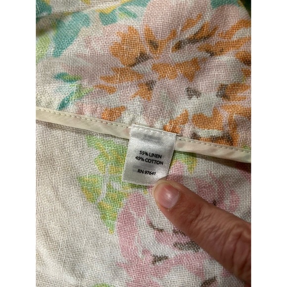 J Jill Women’s Floral Linen Blend Button Up Jacket Long Sleeve Size Large - Picture 7 of 11